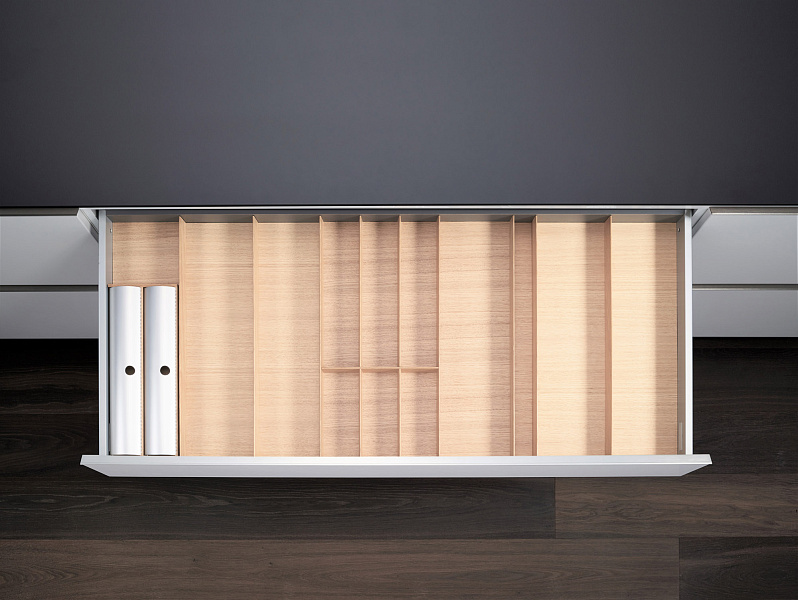 КОМПЛЕКТ лоток + держатель для фольги, ФайнЛайн Линик 1000-1200 мм, глубина 500 мм, цвет ЯСЕНЬ светлый Kessebohmer