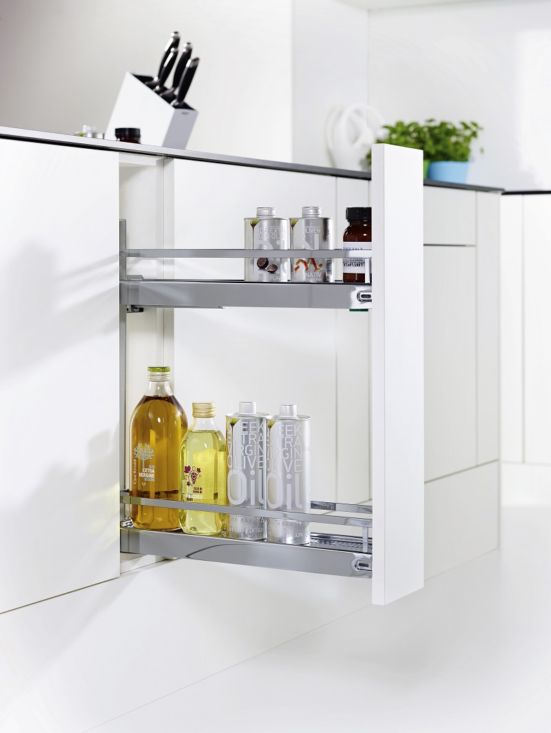 Бутылочница 150 мм 3D с 2 полками Арена КЛАССИК цвет ХРОМ Kessebohmer | официальный магазин