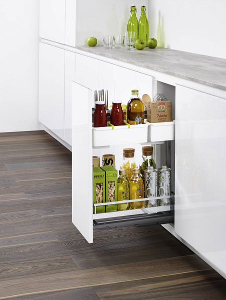 КОМПЛЕКТ №3 Юбокс, Диспенса Джуниор Слим 300 мм, H 640-728, Арена КЛАССИК, 1 полка + 1 Юбокс, цвет ХРОМ Kessebohmer | официальный магазин